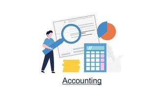 Accounting and auditing service for business, budget planning, revenue calculation concept vector