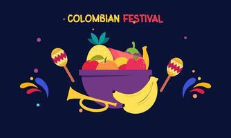 Colombiana independencia día celebracion. julio 20 vector ilustración