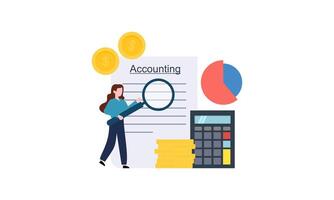 Accounting and auditing service for business, budget planning, revenue calculation concept vector