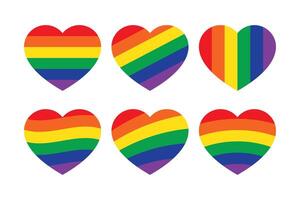 arco iris de colores corazón forma plano icono. lgbtqi concepto. vector