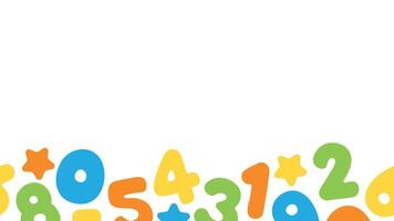 Colorful and playful numbers bottom border seamless pattern background. Perfect for nursery, kids playroom and classroom. vector