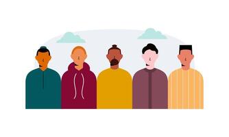 Diverse and inclusive society illustration, showing togetherness vector