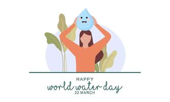 contento internacional agua día. celebrar mundo agua día vector