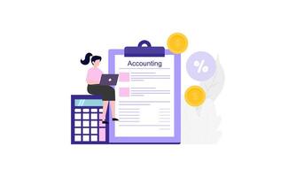 Accounting and auditing service for business, budget planning, revenue calculation concept vector