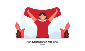 hari kebangkitan nasal 20 mei. Traducción mayo 20, nacional despertar día de Indonesia vector