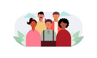 Diverse and inclusive society illustration, showing togetherness vector