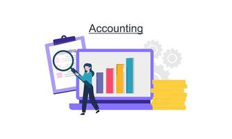 Accounting and auditing service for business, budget planning, revenue calculation concept vector