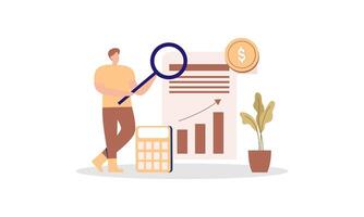 Accounting and auditing service for business, budget planning, revenue calculation concept vector