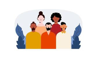 Diverse and inclusive society illustration, showing togetherness vector