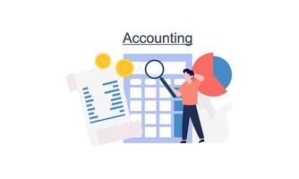 Accounting and auditing service for business, budget planning, revenue calculation concept vector