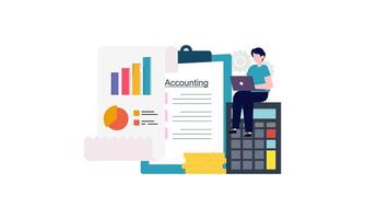 Accounting and auditing service for business, budget planning, revenue calculation concept vector