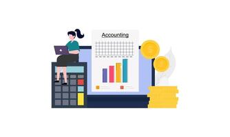 Accounting and auditing service for business, budget planning, revenue calculation concept vector