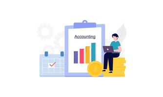 Accounting and auditing service for business, budget planning, revenue calculation concept vector