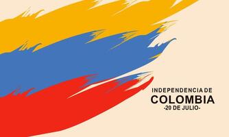 Colombiana independencia día celebracion. julio 20 vector ilustración