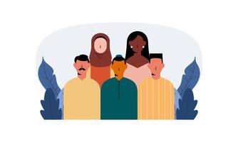 Diverse and inclusive society illustration, showing togetherness vector