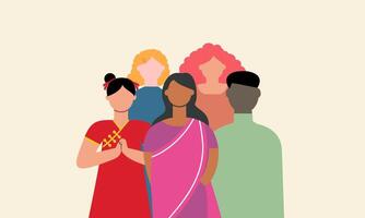 Diverse and inclusive society illustration, showing togetherness vector