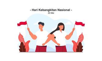 hari kebangkitan nasal 20 mei. Traducción mayo 20, nacional despertar día de Indonesia vector