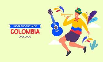 Colombian independence day celebration. July 20. vector illustration