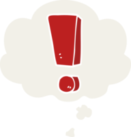 dessin animé exclamation marque avec pensée bulle dans rétro style png