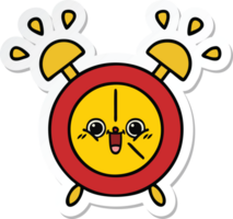 sticker of a cute cartoon alarm clock png