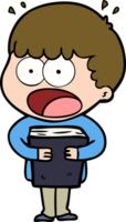 cartoon shocked man with a book png