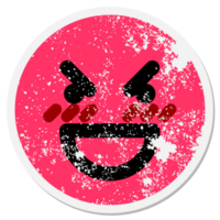 mean laughing face circular sticker png