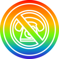no cold calling circular icon with rainbow gradient finish png