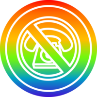 No frío vocación circular icono con arco iris degradado terminar png