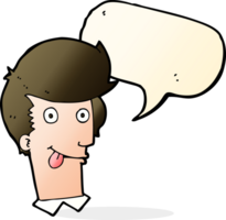 cartoon man with tongue hanging out with speech bubble png