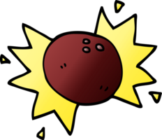cartoon doodle striking bowling ball png