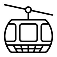 linear cable car icon design, cable transport vector showing the concept of adventure