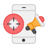 A flat design, icon of mobile marketing vector