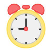 An editable design icon of alarm clock vector