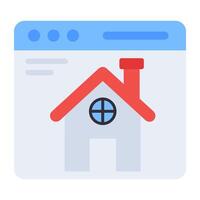 A flat design, icon of home page vector