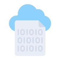 A flat design, icon of cloud file vector