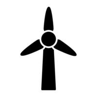 A glyph design, icon of wind turbine vector