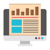 Editable flat design of online data analytics vector