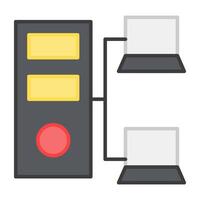 Laptop connections with cpu denoting concept of cpu network vector