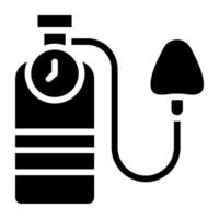 Pressure cylinder icon in modern solid style vector