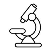 A lab research tool icon, linear design of microscope vector