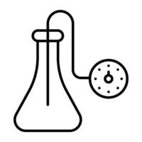 Trendy linear icon of chemical measurement, chemical weight vector