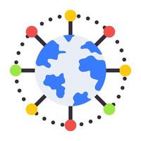 A flat design, icon of global connection vector