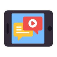 A flat design, icon of online video chat vector