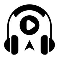 An icon design of audio lesson, editable vector