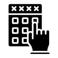 A solid design icon of user interface vector