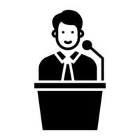 A glyph design, icon of business speech vector