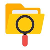 A flat design, icon of search folder vector