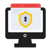 A flat design, icon of secure website vector