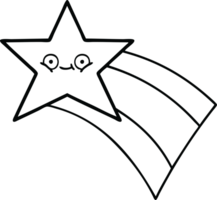 line drawing cartoon of a shooting rainbow star png