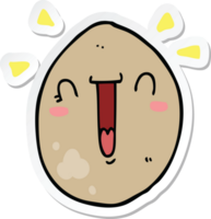 sticker of a cartoon happy egg png